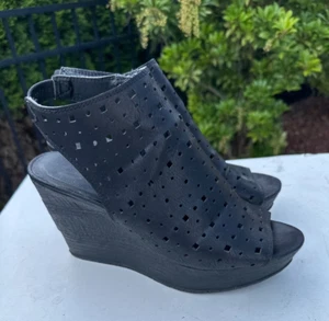 SBICCA Zanita Black Open Toe Slingback Wedge Sandal Shoe Women’s Size 9 - Picture 1 of 13