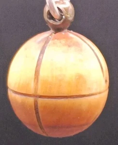 Antike 1880/1900 Tennis Ball Anhänger+ Kette Silber  Knochen  - Bild 1 von 7