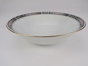 Remington Red Sea Fine China Large Serving Bowl Floral Black Border Gold Rim b23 - Imagen 1 de 7