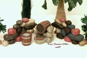 FONTANINI ITALY 5"NATIVITY VILLAGE 4PC ACCESS SET 2 WALLS WATER BARREL BUCKET GC - Picture 1 of 5