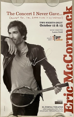 Eric McCormack Signed In Person 14x22 Promo Poster - Authentic Cover