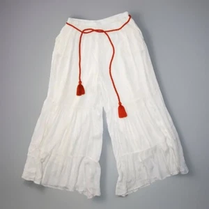 NWT Sundance Women's Medium Cream Wide Leg Desiree Dream Pants & Tassel Belt. - Picture 1 of 9
