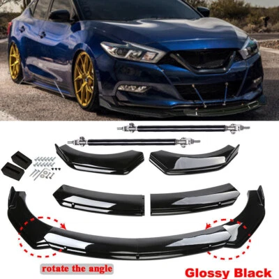 For Nissan Maxima Front Bumper Lip Body Kit Spoiler Splitter Gloss Black - Image 1 of 4