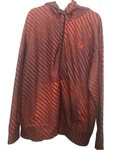 And1 And One Hoodie Men Sz 2XL Hooded Pockets Full Zip Orange Black EUC - Picture 1 of 8