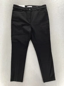 LOFT Curvy Fit Skinny Ankle Pants Women's 12 Black Stretch High Rise Preppy City - Picture 1 of 13