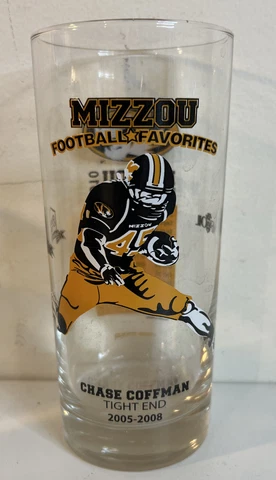 RARE Vintage University Of Missouri Mizzou Tigers Glassware Chase Coffman Cover