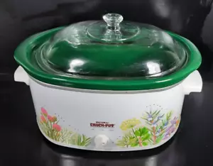 New NO BOX Vintage Crockpot Stoneware Slow Cook Oval 3755 Herb Garden Ship Free - Picture 1 of 15