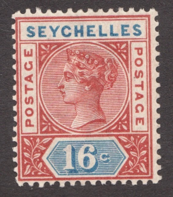 1890 Seychelles Sc# 12 - 16¢ Reina Victoria - MH sello postal Cv$16 Foto 1 de 1