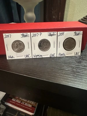 Lot Of 3 State Quarters Uncirculated Utah Wyoming Alaska - Image 1 of 4