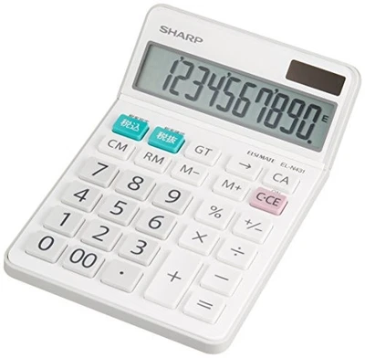 SHARP Calculator Normal Calculator Nice Size Type 10 Digits EL-N431-X White - Image 1 of 4