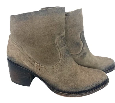 FREEBIRD by Steven Grey “SALT” Taupe Stone Suede Ankle Boots Booties Sz 6 - Image 1 of 4