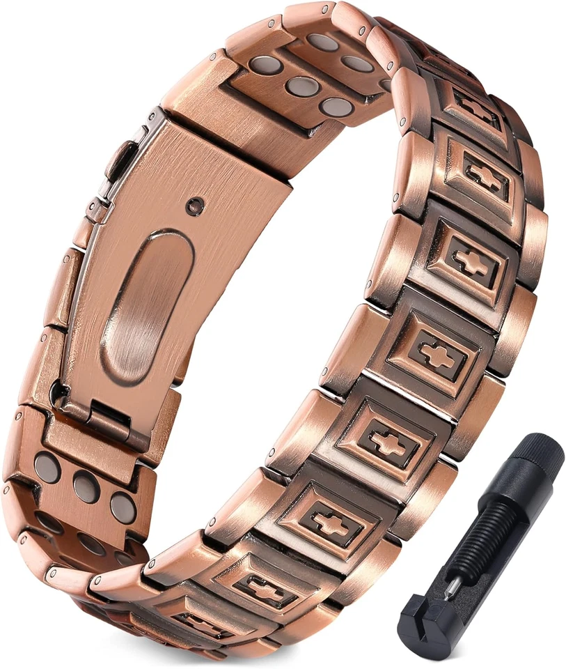 男士铜手链,3X 强力磁性手链 — 第 1/4 张图片