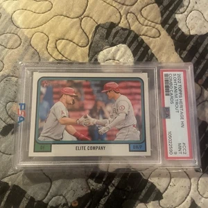 2022 POP 2👈TOPPS HERITAGE HIGH NUMBER⚾️OHTANI/TROUT COMBO CARDS PSA 9👈ANGELS - Picture 1 of 3