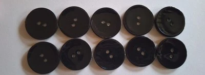 10 Perlmutt Knöpfe schwarz schimmernd, Set, ca. 25 mm, Konvolut - Bild 1 von 3