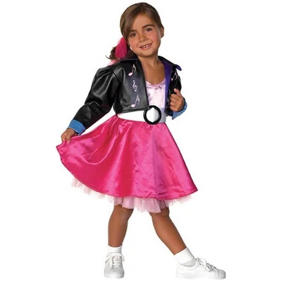 Kinder Rockabilly Kostüm / Karneval Fasching 50er Jahre Mädchen Kostüm Kleid - Bild 1 von 2