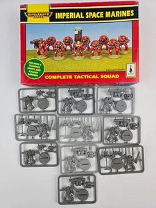 Classic Warhammer 40K Imperial Space Marines Tactical Squad w/ box 10-sprues - Picture 1 of 9