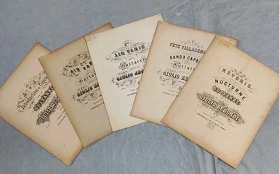 Rare Giulio Regondi Op. 19 20 21 22 23 Antique Sheet Music Set Classical Guitar - Image 1 of 4