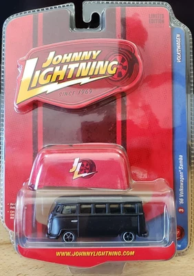 Volkswagen Samba Bus Johnny Lightning 1966 con cubierta diecast 1:64 negro Foto 1 de 4