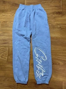 Corteiz Allstarz Baby Blue Joggers Baggy Sweatpants Big Logo Mens Size Xs - Picture 1 of 5