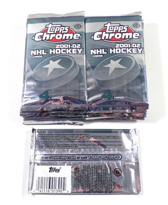 Lot of (22) 2001-02 Topps Chrome Hockey Factory Sealed Hobby Foil Packs - Image 1 of 2