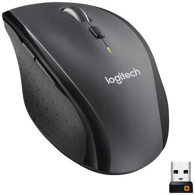 Logitech M705 Marathon Ergonomische Maus Funk Laser Schwarz, Silber 7 Tasten - Bild 1 von 4