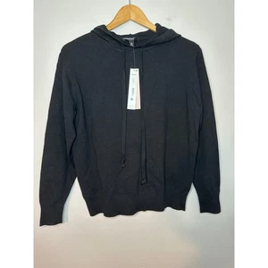 AQUA New Pullover Hoodie Black Size M Long Sleeve Hooded Comfy Basic Minimalist - Picture 1 of 7