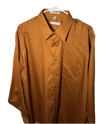 Camisa de vestir Geoffrey Beene para hombre manga larga naranja con botones talla XL 17 Foto 1 de 3