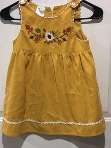 Toddler Embroidered Yellow Fall Dress - Picture 1 of 6
