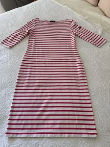 SAINT JAMES Propriano rot-weiß gestreiftes Kleid 3/4 Arm Made in France US 6 - Bild 1 von 9