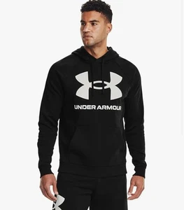 Under Armour Men's Rival Fleece Big Logo Hoodie Big & Tall Size 2XLT Black New - Picture 1 of 9