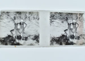 PHOTO PLAQUE VERRE STEREO NEGATIF NU FEMININ EROTIQUE 10,5 x 4,5 CM EROTICA - Picture 1 of 3