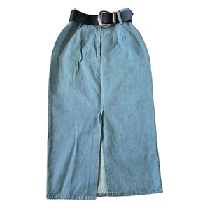 De Colección Falda Vaquera Larga Midi Abertura Lavado Ligero Talla 9 Juniors JCPenney Mezcla Azul - Imagen 1 de 6