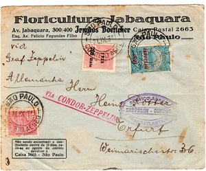 Zeppelinpost 2. Südamerikafahrt Brasilianische Frankatur nach Erfurt 1931 - Bild 1 von 2