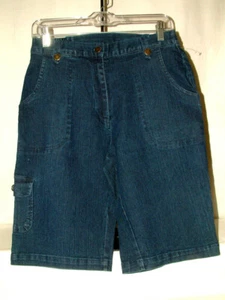#4959 LADIES STRETCH JEAN CARGO SHORTS FROM KAKTUS SZ MED SIDE & LEG PKTS, NEW - Picture 1 of 4