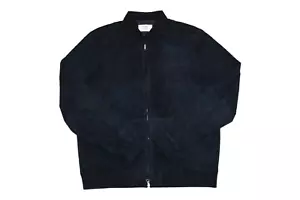 Carl Gross Black Line Suede Mesh Bomber Jacket - Picture 1 of 8