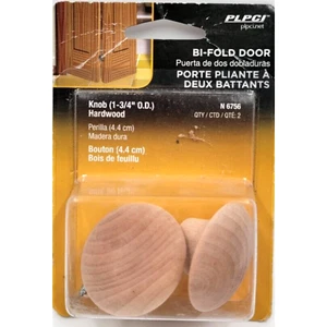 Prime-Line Bi-Fold Traditional Hardwood Round Cabinet Door Knobs PLPCI N 6756 - Picture 1 of 2