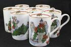 Fitz and Floyd Deck the Halls Set of Seven Mugs Various Designs