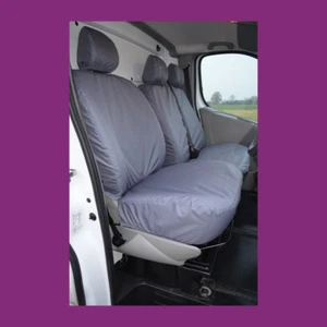 Waterproof Front 3 Grey Seat Covers (No Armrest) Fits Nissan Primastar 2006-2014 - Picture 1 of 2