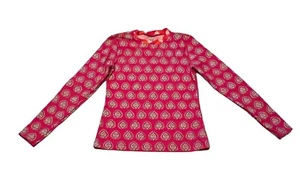 J Crew Crewcuts Rashgaurd Pink Blockprint Bathing Suit Top Size 12 Girls EUC - Picture 1 of 11