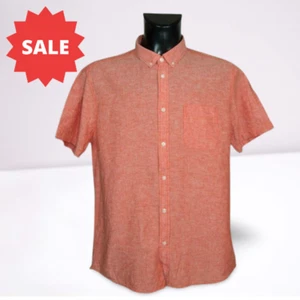 ^ MENS EASY SHIRT SHORT SLEEVE LINEN BLEND SIZE L EXCL #../ - Picture 1 of 8