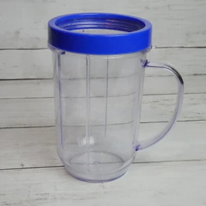 Original Magic Bullet Blender Cup w handle & Blue Rim Replacement Part f MB1001 - Picture 1 of 8