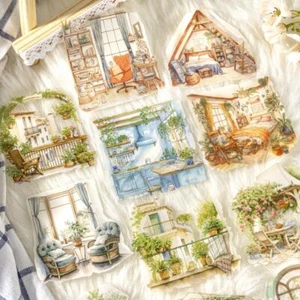 Warm Dwellings Balcony Stickers Large Size Sticker Journal Planner Scrapbooking - Picture 1 of 13