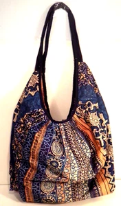 Boho Strand Stoff Tasche Beuteltasche Hippie Türkis Gold Navy Glitzer Lg Blumen Banane - Bild 1 von 18