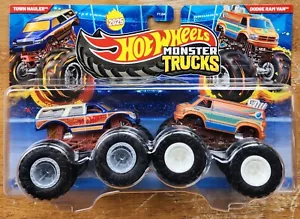 HOT WHEELS MONSTER TRUCKS NEW FOR 2025 TOWN HAULER & DODGE RAM VAN VS. 2-PACK - Picture 1 of 2