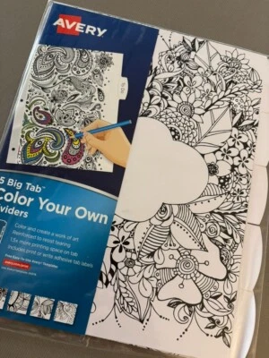 Reversible Dividers 5 with Big tabs, different colors. 4 sets, new - Image 1 of 4