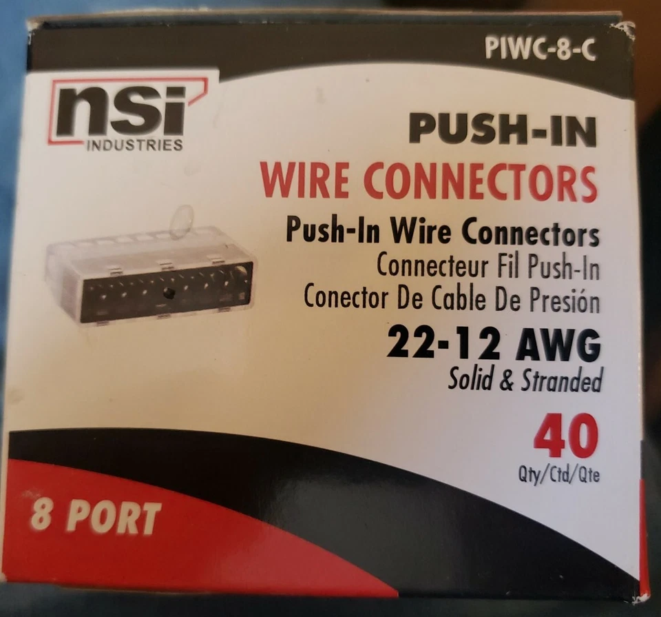 NSI PIWC-8-C Easy-Twist Push-in Wire Connector, 8 Wires (Box of 40), Gray - Image 1 of 2