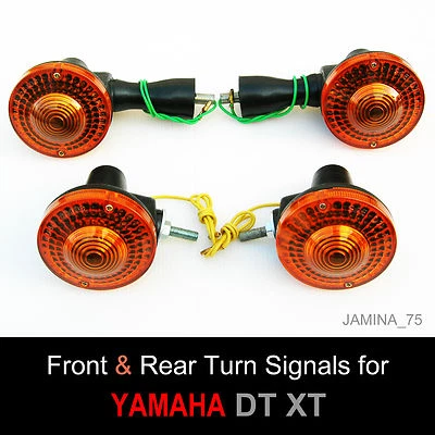 Yamaha XT250 XT500 XT DT Front & Rear Turn Signal Blinker Winker Indicator Set 4 - Image 1 of 4