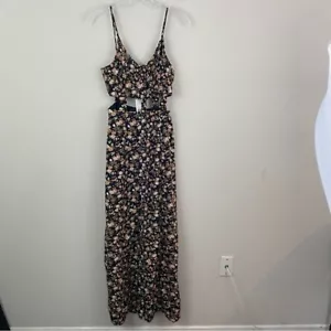 Urban Outfitters Pins & Needles Floral Maxi Dress Bra Top Cutouts Sz 0 NWT - Picture 1 of 14