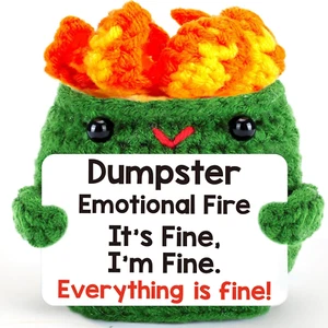 Dumpster Emotional Fire Support Positive Crochet Gifts Birthday Gift for Women M - Picture 1 of 12