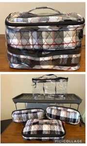 Vera Bradley 4 Stück perfekt kariert KOSMETIK ORGANIZER SET (36463-14917) - Neu ohne Etikett - Bild 1 von 23